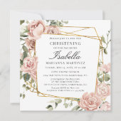 Invitation Trame géométrique rose pâle et doré (Devant)