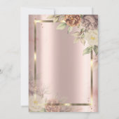 Invitation Trame Or, Rose Or Flush Flowers Retraite (Dos)