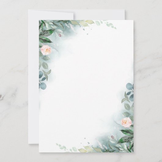 Invitation Trame or rose pâle | Mariage Peony (Dos)