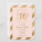 Invitation Trame Sweet 16 Blush ID758 à l'huile d'or (Devant)
