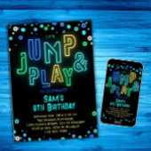 Invitation Trampoline Anniversaire Neon Glow Jump Play Party