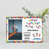 Invitation Trampoline Bounce Anniversaire de enfant Party (Debout devant)