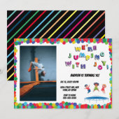 Invitation Trampoline Bounce Anniversaire de enfant Party (Devant / Derrière)
