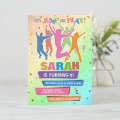 Invitation Trampoline colorée Sauts Anniversaire Fête Invitat (Debout devant)