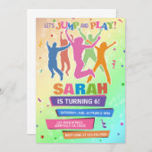 Invitation Trampoline colorée Sauts Anniversaire Fête Invitat (Devant / Derrière)