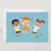 Invitation Trampoline fête d'anniversaire Blue Boys Bounce Ju (Dos)