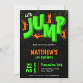 Invitation Trampoline Fête d'anniversaire Peinture Orange Ver (Devant)