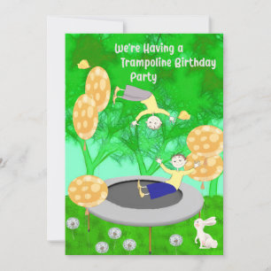 Invitation Trampoline fête d'anniversaire pour les jumeaux