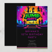 Invitation Trampoline Fun JUMP Fête d'anniversaire (Devant / Derrière)