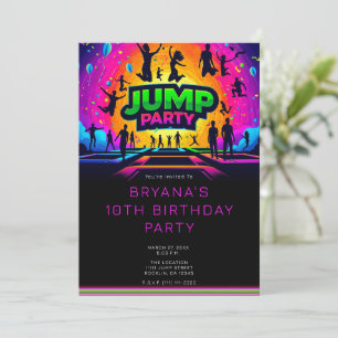 Invitation Trampoline Fun JUMP Fête d'anniversaire 