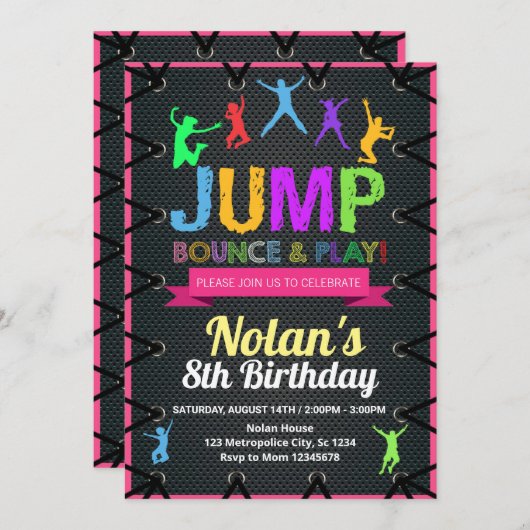 Invitation Trampoline Imprimer (Devant / Derrière)