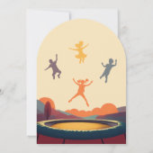 Invitation Trampoline Jump and Play Retro Kid Birthday Party (Dos)