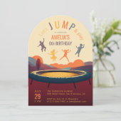 Invitation Trampoline Jump and Play Retro Kid Birthday Party (Debout devant)
