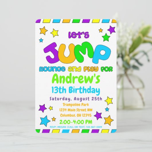 Invitation Trampoline Jump Park Party (Debout devant)