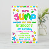 Invitation Trampoline Jump Park Party en néon couleurs (Debout devant)