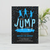 Invitation Trampoline Kids Blue Birthday Party (Debout devant)