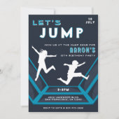 Invitation Trampoline Park Jump Blue Birthday Party (Devant)