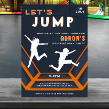 Trampoline Park Jump Orange Birthday Party