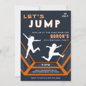 Invitation Trampoline Park Jump Orange Birthday Party (Devant)