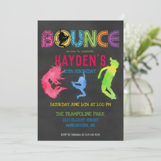 Invitation Trampoline Park Party (Debout devant)