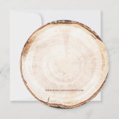 Invitation Tranche de bois gravée d'une écriture calligraphié (Dos)