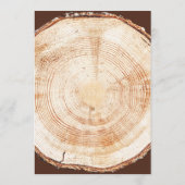 Invitation Tranche de bois rustique mariage forêt personnalis (Dos)