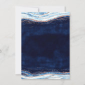 Invitation Tranche de géode bleu saphir pour la douche de mar (Dos)