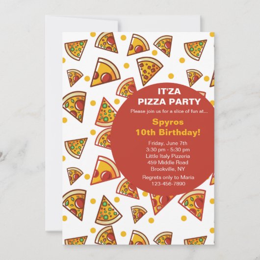 Invitation tranche de pizza (Devant)