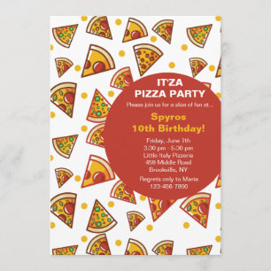 Invitation tranche de pizza