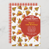 Invitation Tranche d'invitation de pizza (Devant / Derrière)