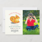 Invitation tranche tranche bébé pizza moderne photo fête d'an (Devant)