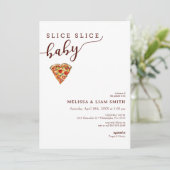 Invitation Trancher Couples bébé Couples Baby shower de pizza (Debout devant)