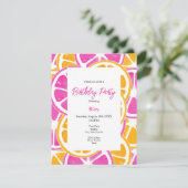 Invitation Tranches d'agrumes rose orange (Debout devant)