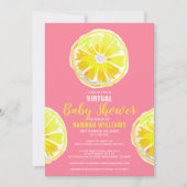 Invitation Tranches d'aquarelle de citron virtuel Baby shower (Devant)