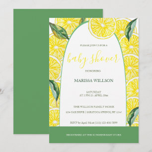 Invitation Tranches de citron aquarelle peintes à la main
