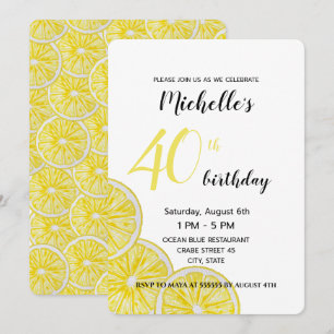 Invitation Tranches de citron aquarelle peintes à la main