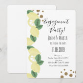 Invitation Tranches de citron boho avec fausse brillance pour (Devant / Derrière)