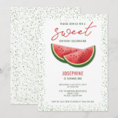 Invitation Tranches de fruits d'été de pastèque sucrés d'anni (Devant / Derrière)