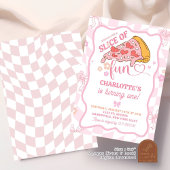 Invitation Tranches de Fun Pizza Party Rétro Pastel