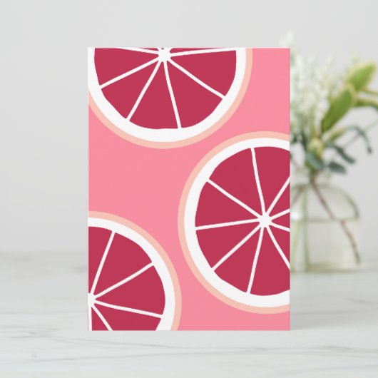 Invitation Tranches de pamplemousse rose (Debout devant)