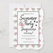 Invitation Tranches de pastèque et graines Fruité d'été Anniv (Devant)
