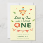Invitation Tranches de pizza d'amusement pour le premier anni (Devant)