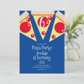Invitation Tranches de pizza géométriques décorations pour fê (Debout devant)