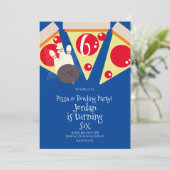 Invitation Tranches de pizza géométriques Fête Bowling Annive (Debout devant)