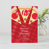 Invitation Tranches de pizza géométriques Fête d'anniversaire (Debout devant)