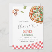 Invitation Tranches de plaisir Fête d'anniversaire Pizza (Devant)