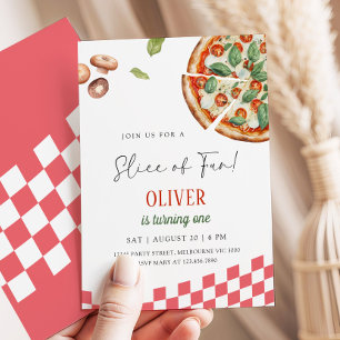Invitation Tranches de plaisir Fête d'anniversaire Pizza