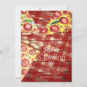 Invitation Tranches de tarte pizza aquarelle Script de fête d (Devant)