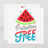 Invitation Tranches paisibles Watermelon Free Palestine - Sou (Devant / Derrière)