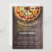 Invitation Tranches rustiques de pizza pour Baby Shower (Devant)